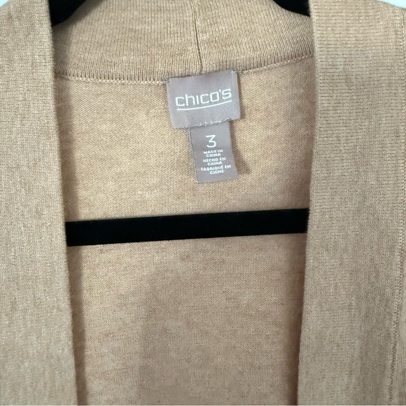 Chico's Tan Open-Front Cardigan Sweater - Picture 3 of 4